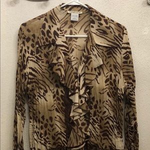 Notations animal print blouse L
